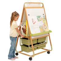 Copernicus Bamboo Teaching Easel-Four sliding Open Tubs with safety stops