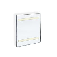 Azar Displays 8.5" x 5.5" Vertical Wall Mount Acrylic Sign Holder with Adhesive Tape, Clear, 10 Pack (122024)-Used to displays information on walls and doors, maximizing advertising opportunity