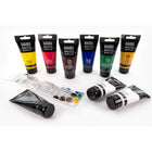 Liquitex Basics Acrylic Starter Set-9x Basics Acrylic Paint Colours: - Burnt Umber, Hooker's Green Hue Permanent,  Mars Black, Primary Yellow, Primary Red, Yellow Oxide, Primary Blue,  2x Titanium White