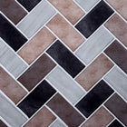 Truu Design Herringbone Peel and Stick Wall Tiles, 10 x 10 inches, Multicolour, 6 Pieces-Perfect size: each backsplash tile measures 10"L x 10"H in dimensions (approx. covers 4.17 sq. ft. per carton)