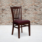 Flash Furniture Lacey Solid Back Mahogany Wood Restaurant Chair - Black Vinyl Seat - 2 Pack-Solid European Beech Hardwood Construction