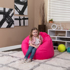 Flash Furniture Small Solid Hot Pink Kids Bean Bag Chair-Machine Washable Removable Slip Cover