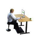 Uncaged Ergonomics 48" RISE-UP Electric Height Adjustable Desk - Natural Bamboo/Black-Frame height range: 27.2"- 45.3"