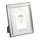 Elegance 25th Anniversary Photo Frame, 2 Tone Silver Plated Beveled Mat 4" x 6" -Anniversary sentiments metal frame.