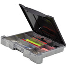 Storex Portable File Box with Pull-Out Tray - Grey - 2 Pack-Latches securely to protect your files from damage