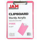 JAM Paper Plastic Clipboards, 9 x 13, Pink, 12 Pack (340926883A)-Colour: Pink