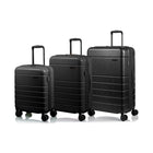 Champs Linen 3-Piece Hardside Luggage Set - Expandable - Black-From the Linen Collection