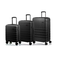 Champs Linen 3-Piece Hardside Luggage Set - Expandable - Black-From the Linen Collection