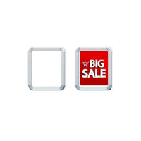 Futech SFR001 Round Corner Snap Frame Sign Holder, 13" x 10-3/4" x 3/4", Aluminum, 2 Pack-Frame size: 11" x 13" ; Poster size: 8-1/2" x 11"