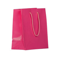 Jam Paper Glossy Gift Bags with Rope Handles - Medium - 8" x 10" - Hot Pink - 3 Pack-Color: Hot Pink Glossy