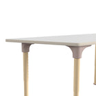 Flash Furniture Bright Beginnings 47" Commercial Grade Wooden Trapezoid Adjustable Height Classroom Activity Table - Beech/White-Supports up to 300 LBS. Static Weight Capacity
