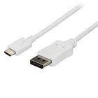 StarTech USB C to DisplayPort Cable, 4K, 60Hz, 6ft, White (CDP2DPMM6W)-All-in-one design eliminates excess adapters and cabling
