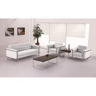 Flash Furniture HERCULES Lesley Series Contemporary Melrose LeatherSoft Chair with Encasing Frame - White-Foam Filled Cushions