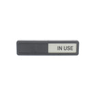 Headline Sign VACANT/IN USE Sign with Sliding Cover Plate-Black frame & cover plate with grey engraved sign