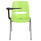 Flash Furniture Ergonomic Shell Chair with Right Handed Flip-Up Tablet Arm - Green - 5 Pack-Set of 5 Multipurpose Tablet Arm Chairs