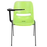 Flash Furniture Ergonomic Shell Chair with Right Handed Flip-Up Tablet Arm - Green - 5 Pack-Set of 5 Multipurpose Tablet Arm Chairs