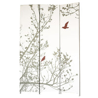Nexxt – Paravent Bota, oiseau, rouge et taupe, 47 x 71 po-Séparateur de pièce à 3 panneaux: Créez un nouvel espace avec un magnifique séparateur de pièce facile à utiliser. Créez de l'intimité dans votre maison, créer une nouvelle pièce ou cacher des éléments de rangement