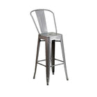 Plata Import Tolix High Back Stool   (MC-001HA-B)-Bar Stool