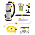 Super QuarterVac 6 qt. Backpack Vacuum with Xover Multi-Surface Telescoping Wand Tool Kit-Dry Fit - 6 qt, 6.6 L