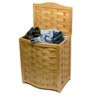 Oceanstar BHV0100N Bowed Front Veneer Laundry Wood Hamper with Interior Bag, Natural-Hamper Size: 24.25 H x 15 D x 20.25 W inches