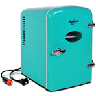 Koolatron Retro Portable 6 Can Thermoelectric Mini Fridge Cooler - 4 L / 4.2 qts - Aqua-Lightweight, compact portable cooler with a removable shelf has a 4.2 quart (4 L) capacity