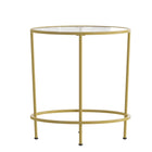 Flash Furniture Astoria Collection Glass End Table with Matte Gold Frame-Clear Tempered Glass Surface