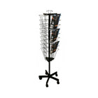 FuTECH Literature Holder Rolling Spinner with 27 Pockets - 57.5"H - Black-Black
