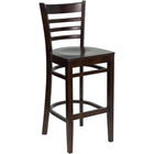 Flash Furniture HERCULES Series Ladder Back Walnut Wood Restaurant Barstool-800 lb. Weight Capacity