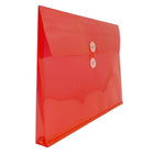 JAM Paper Plastic Envelopes with Button and String Tie Closure, Letter Booklet, 9.75 x 13, Red Poly, 12 Pack (218B1re)-This item will be shipped from the U.S.