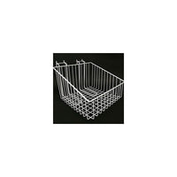 Wamaco Slanted Slatwall/Gridwall Wire Basket - 12"W x 12"D x 8"H - White - 2 Pack-Size: 12"W x 12"D x 8"H