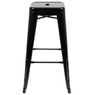 Flash Furniture 30" High Metal Indoor Bar Stool in Black - Stackable Set of 4-Ready-to-use - No Assembly Required