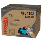 WypAll Power Clean X80 Heavy Duty Cloths (41041) - Brag Box - Blue - 160 Sheets-Each industrial cloth measures 11.1" x 16.8" and cleans oil, dirt, grime and solvents; the Brag Box is designed for easy one-at-a-time dispensing