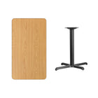 Flash Furniture 24'' x 42'' Rectangular Laminate Table Top, Natural with 22'' x 30'' Table-Height Base (XUNT2442T2230)-Top Size: 24"W x 42"L