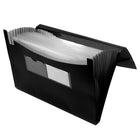 Staples Poly Expanding File - 13-Pocket - Letter Size - Black-Black