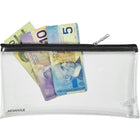 Merangue Multi-Purpose Pouch with Zipper - 5-3/4” x 11" - Clear-Ideal for carrying stationery, money, coins, and other collectables