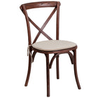 Flash Furniture HERCULES Series Stackable Mahogany Wood Cross Back Chair with Cushion-400 lb. Weight Capacity