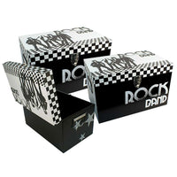 Truu Design Rock Band Storage Boxes, Set of 3, 19.75 x 13.75 x 11.75 inches, Black-Dimension: small measures 15.75" x 9.75" x 9.75", medium measures: 17.75" x 12" x 10.5" and large measures 19.75" x 13.75" x 11.75"