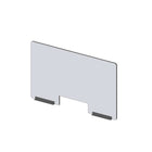 Mark Maker Modular Sneeze Guard Front - 35.5" W x 23.5" H panel 1/4" Clear Acrylic -2 8" aluminum bottom rails -with 4"x12" pass-Attach modular panel sides to extend the length of your divider using Plastic Living Hinges (Flex Hinges).