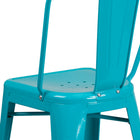 Flash Furniture Commercial Grade 24" High Crystal Teal-Blue Metal Indoor-Outdoor Counter Height Stool with Back-Cross Brace under seat provides extra stability