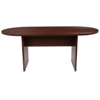 Flash Furniture 6 Foot (72 inch) Oval Conference Table - Mahogany-Commercial Meeting Table