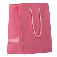 JAM Paper Glossy Gift Bags with Rope Handles - Medium - 8" x 4" x 10" - Pink - Bulk 100 Pack-Color: Pink Glossy: Make your gift stand out with shiny colourful gift bags.