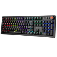 Marvo Mechanical 107-Key LED Rainbow Backlight Wired Gaming Keyboard - Black-Gaming keyboard