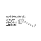 Azar Displays 2" Extra Hook for #300640 & #300604, 20 Pack (300648)-2" hook length