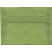 JAM Paper A7 Invitation Envelopes, 5.25 x 7.25, Leaf Green Translucent Vellum, 50 Pack (PACV703I)-Leaf green translucent envelope