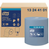 Tork Advanced Industrial 4-Ply Paper Wiper - Blue - 2 Pack-4 Ply material is excellent for absorbing large amounts of oil and water