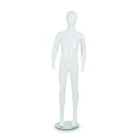 Can-Bramar RP 10-Years Old Fiber Glass Mannequin, 47"H, 12" Dia Glass Base, Glossy White-10-Years Old Fiber Glass Mannequin with glossy white finish.