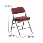 Flash Furniture HERCULES Series Premium Curved Triple Braced & Double Hinged Burgundy Fabric Metal Folding Chairs - 4 Pack-18 Gauge Steel Frame