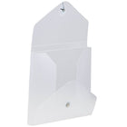 JAM Paper  - Étui en plastique pour photos à fermeture à bouton et ficelle, 5 1/4 x 6 3/4 x 3/8 po, trs. givré, paquet de 4-Fermeture du porte-document : Bouton et ficelle