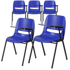 Flash Furniture Ergonomic Shell Chair with Left Handed Flip-Up Tablet Arm - Blue-Set of 5 Multipurpose Tablet Arm Chairs