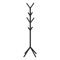 Monarch Specialties 2057 Coat Rack - Black Metal-Free standing, modern industrial style, 4-tier metal coat rack with 8 hanging hooks